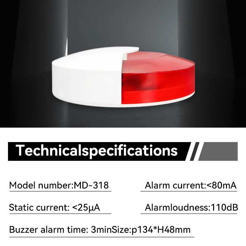 สัญญาณกันขโมยแบบมีสายพร้อมไฟแฟลช LED กระพริบ 110 เดซิเบล ใช้ได้กับระบบ Wifi GSM PSTN สำหรับระบบรักษาความปลอดภัยบ้าน 433MHz