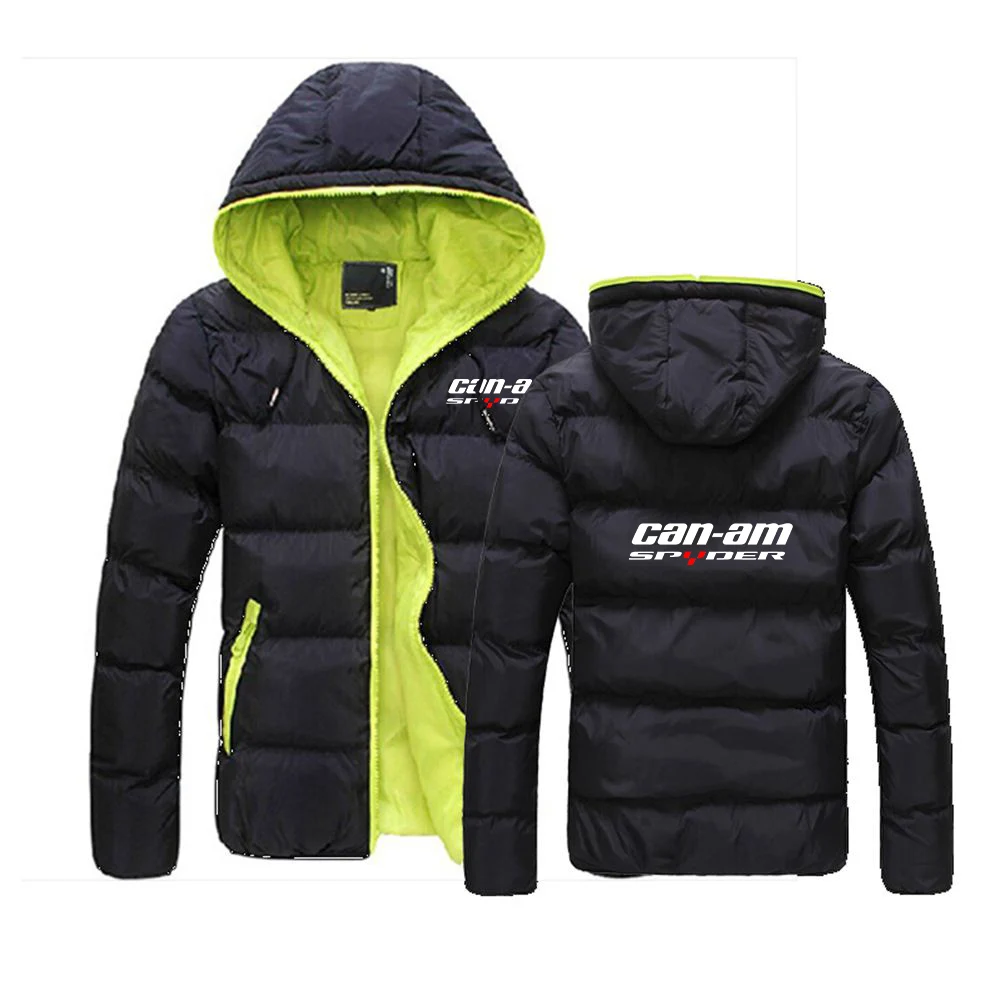 

2024 Can Am Team Motorcycles New Men Autumn and Winter Hot Sale Cotton Jacket Casual Hooded Solid Color Fashion Coat Top