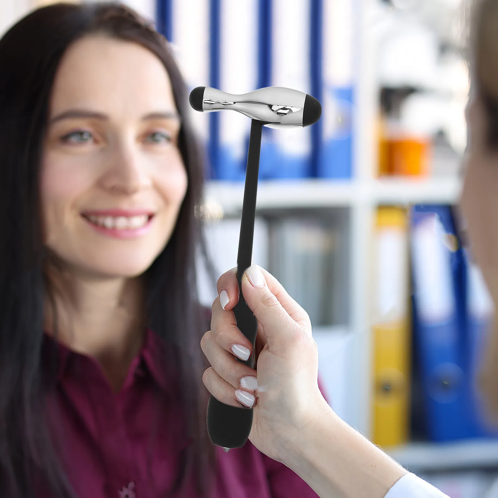 2Pcs Reflex Hammer Round Head Ergonomic Handle Clinic Neurological Percussion Tool Accurate Deep Tendon Testing