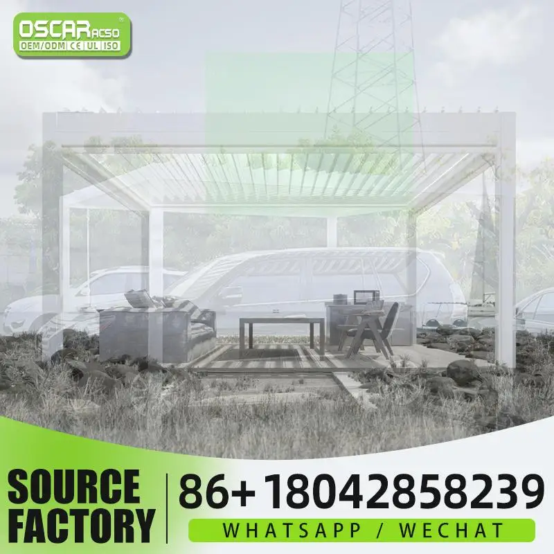 

3x3 4x4 Louvered Waterproof Aluminium Pergola Kits Motorised Louver Roof System for Gardens Patios Backyards pergola