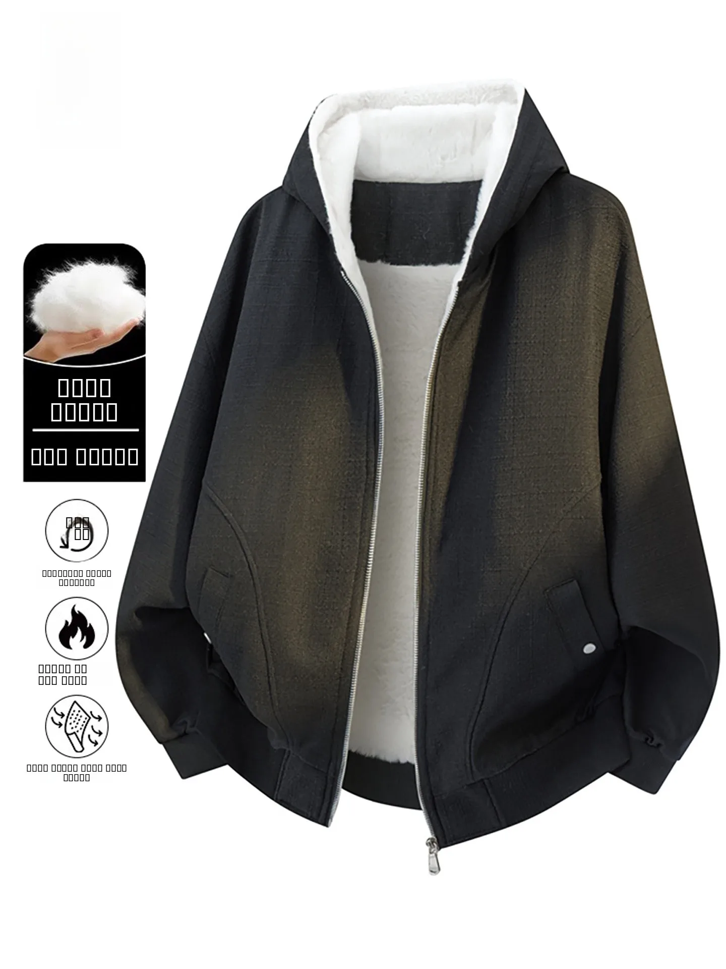 

Мужская утепленная куртка Nainilu с капюшоном, повседневный стиль, теплая, на молнии, свободного кроя, хлопковая верхняя одежда, модное осенне-зимнее пальто