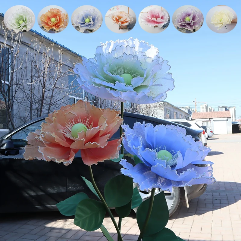 

3D Large Artificial Flower Home Party Decoration Peony Layered Fluffy Floor Display Fake Flower Wedding Garden Decor Photo Props