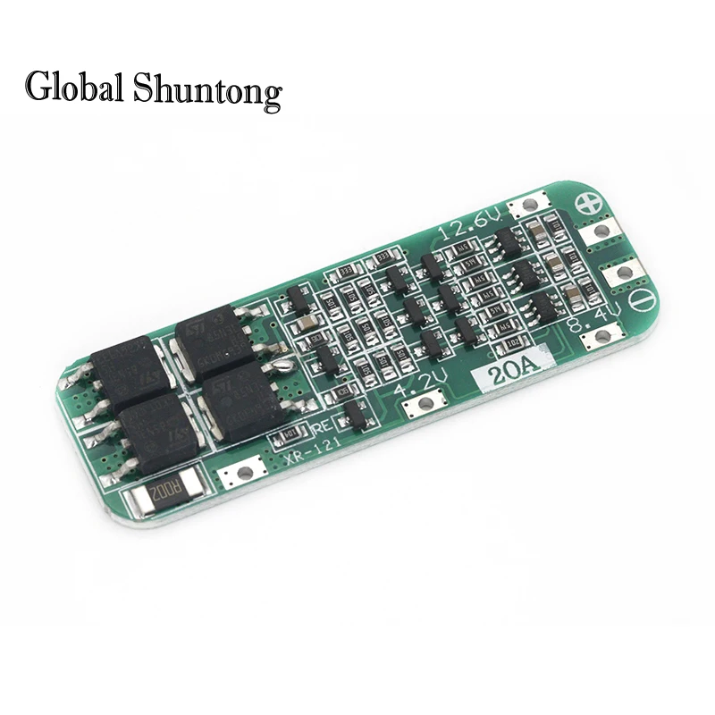 3S 20A Li-ion Lithium Battery 18650 Charger PCB BMS Protection Board For Drill Motor 12.6V Lipo Cell Module 64x20x3.4mm