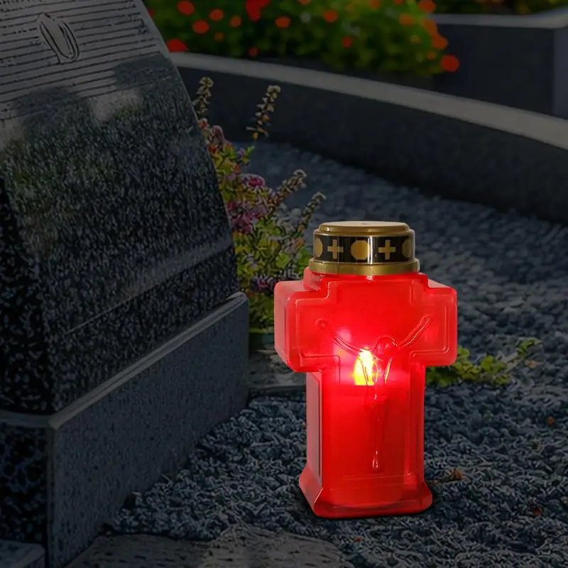 

Red Flameless Candles Light Flameless Lights Battery Operated LED Pillar Candles With Control Button For Cemetery Haunted House