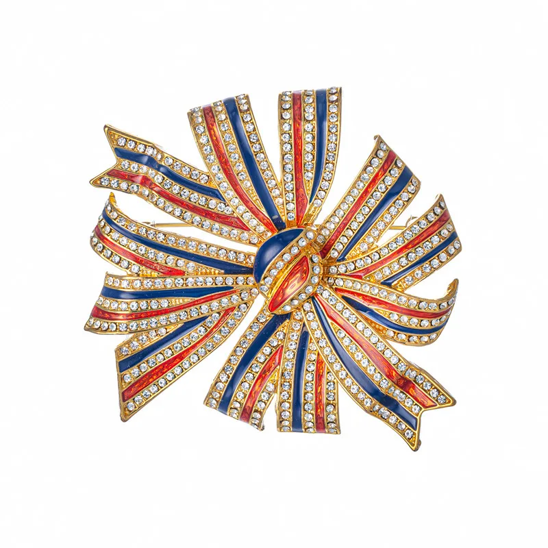 

Antique Striped Bow Brooch,Heirloom Enamel Corsage Pin, Vintage American Jewelry Collector's Gift for Women