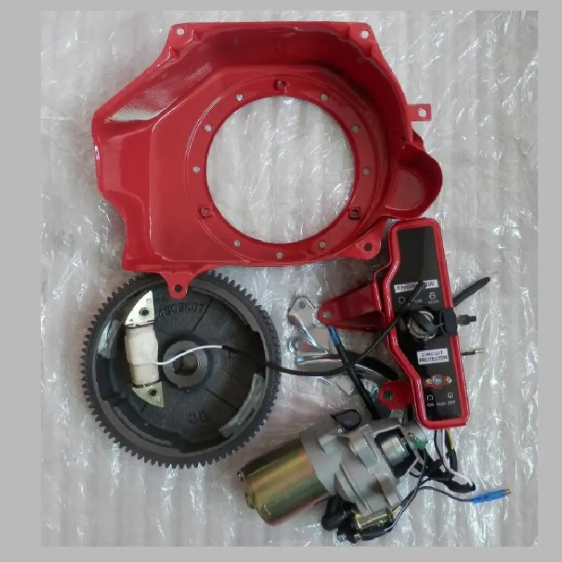 2KW ELECTRIC START KITS FOR HONDA GX160 GX200 2500 3KW GENERATOR HOUSING STARTER MOTOR FLYWHEEL CHARGE COIL SWITCH REMOTE REFIT