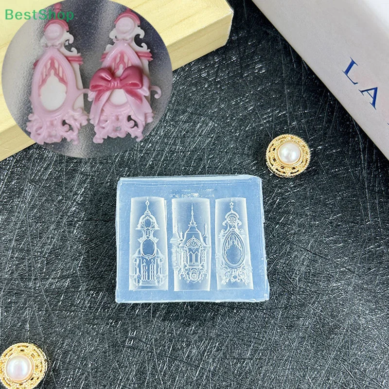 ♥Relief European Style Castle Church 3D Silicone Nail Art Mold DIY Nail Art Decor Transparent Manicure Templates