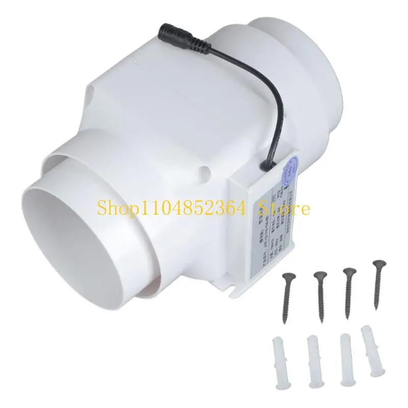 

652F 12V Quiet Inline Pipe Ventilation Exhaust Fan For Heating Cooling In Home Garden