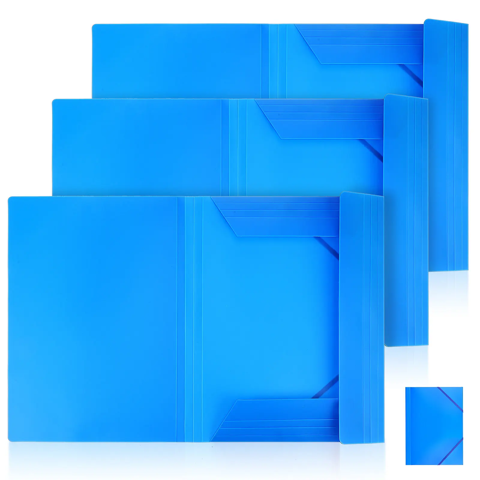 

Набор из 3 складных папок для документов с эластичной резинкой, многофункциональный органайзер для файлов, для офиса, школы, хранения важных документов