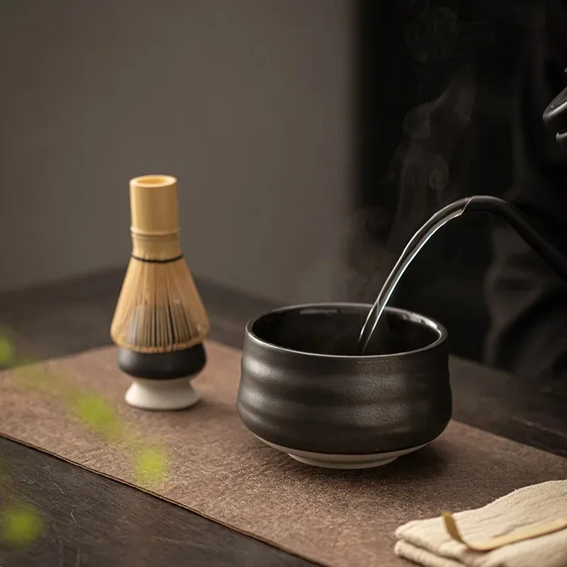 Reusable Powder Whisk with Whisk Holder Tea Ceremony Brush Tools Resin Matcha for Matcha Green Tea Powder