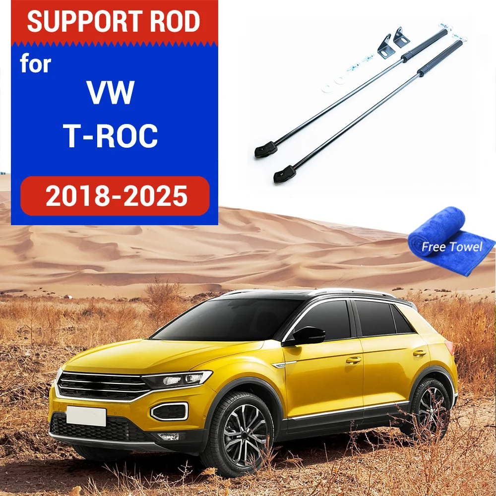 Pour VW T-ROC 2018-2025 Car-Styling Refit Capot Capot Gaz Choc Ascenseur Barres D'entretoise Soutien nouveaux Accessoires