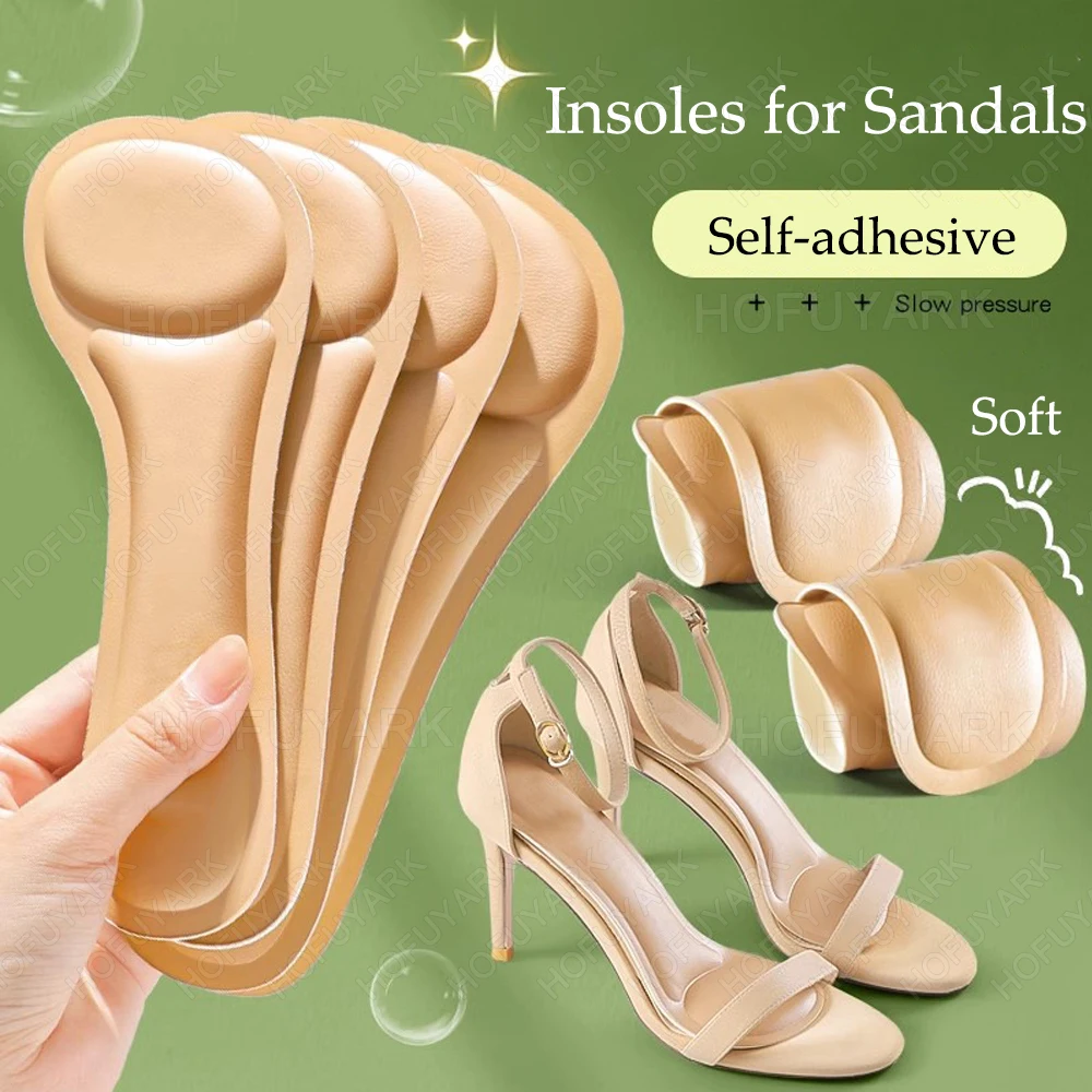 Self-adhesive Insoles for Woman High Heels Sandals Sweat-absorbent Shoe Sole Inserts Comfortable Memory Foam Non-Slip Shoe Pads