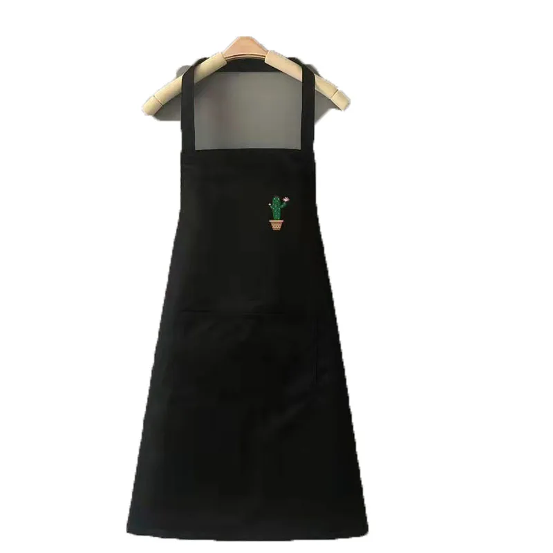 Cute Cartoon Rainbow Cactus Cartoon Apron Household Waterproof And Oil-Proof Apron For Men And Women In The Kitchen