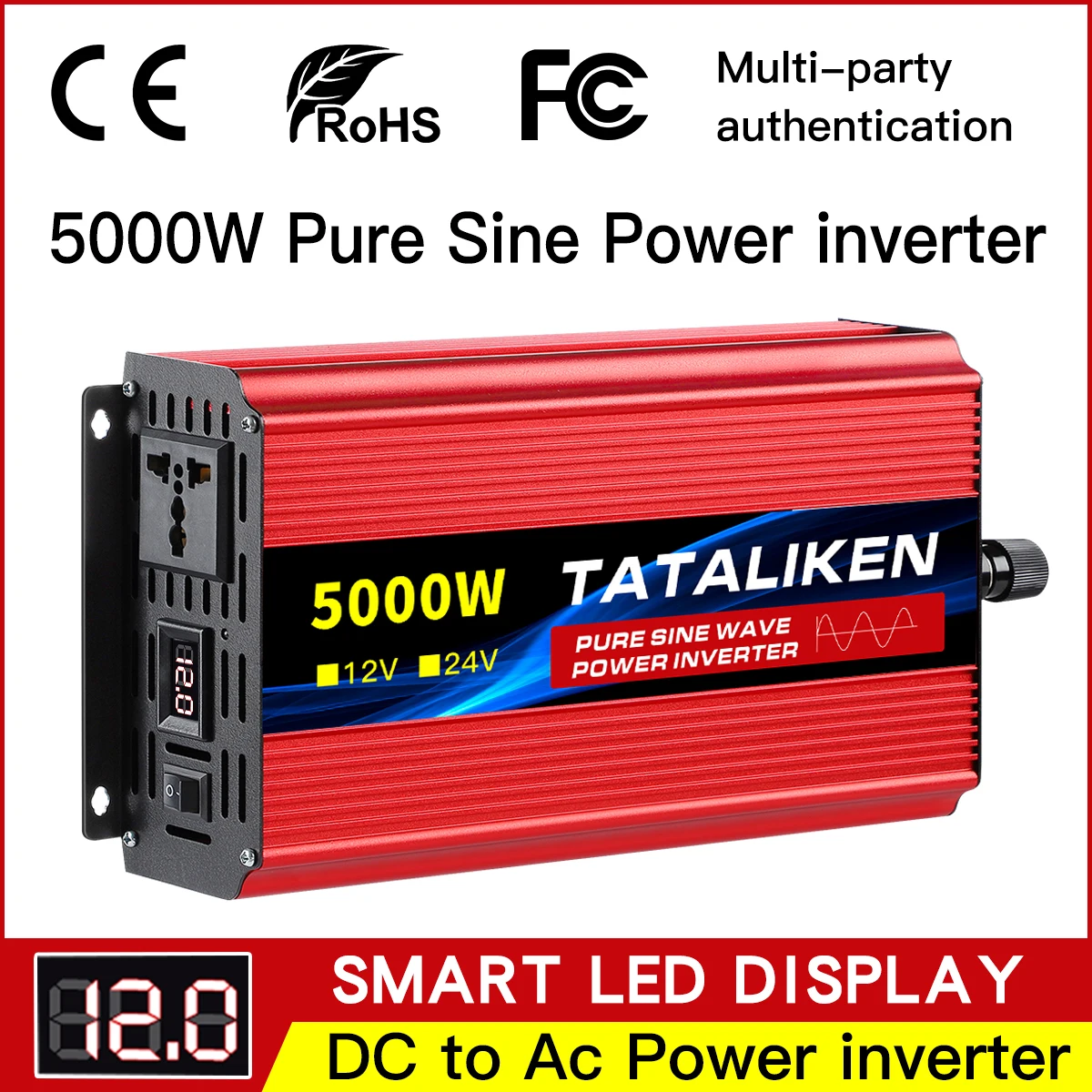 

Pure Sine Wave Inverter 12V to 220V 1600W 2500W 3500W 4500W DC to AC Voltage Converter 12 220 mini-car power supply