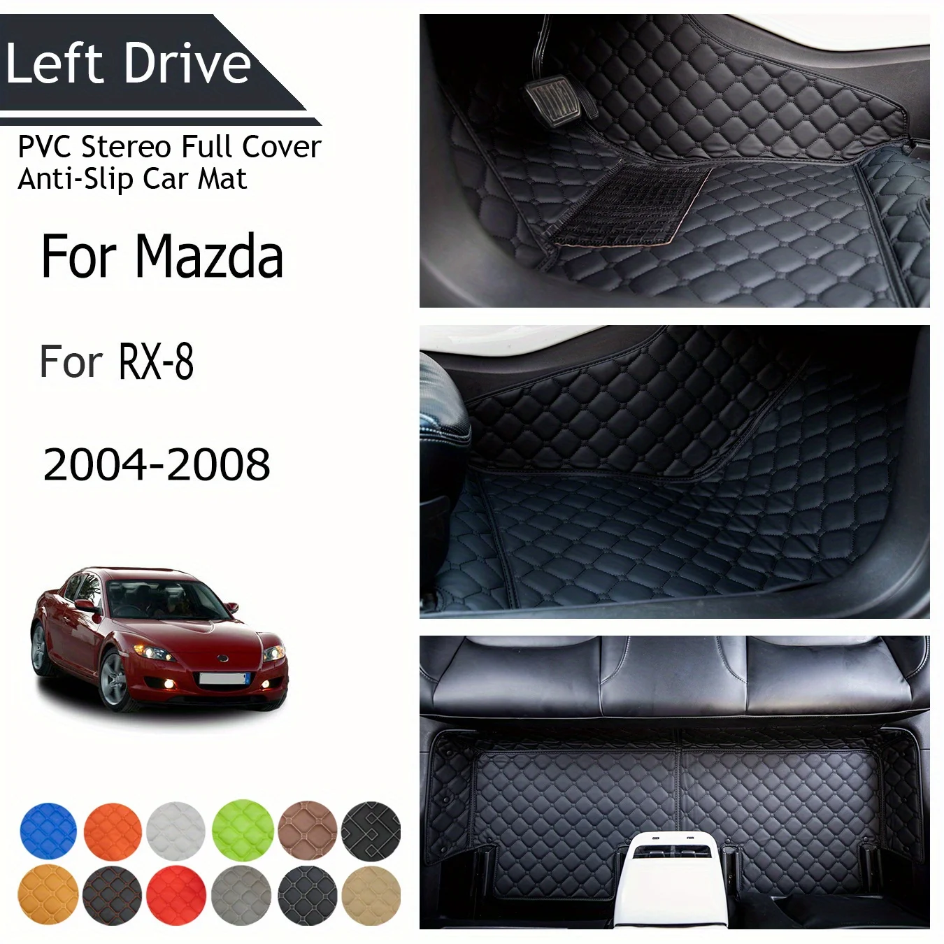 

TEGART 【LHD】For Mazda For RX-8 2004-2008 Three Layer PVC Stereo Full Cover Anti-Slip Car Mat Car Floor Mats Car Accessories