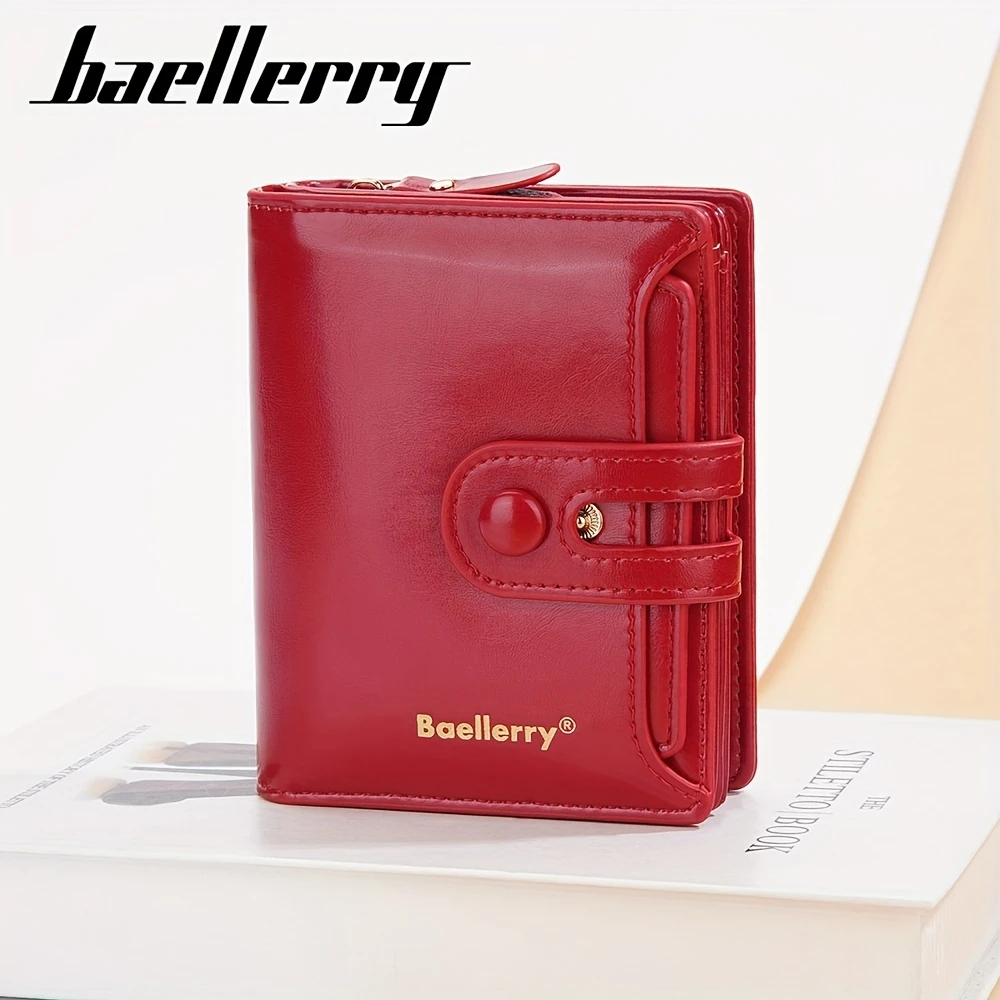 

Solid Color Fashion Wallet, Simple Casual PU Leather Credit Card Storage Bag & Organizer, Women's Fashion Clutch Bag