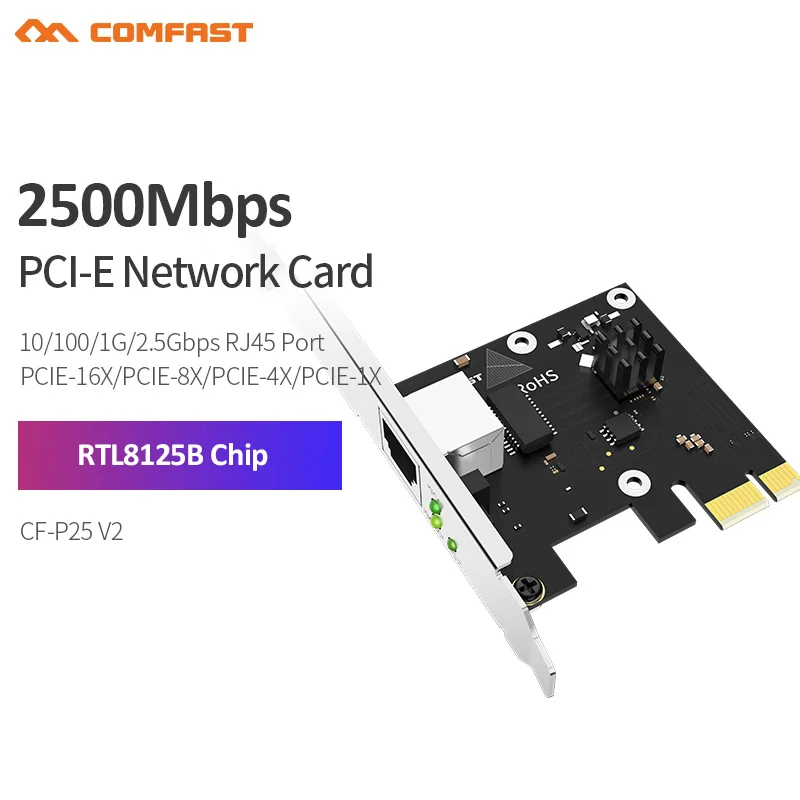 

Ethernet PCI Express сетевая карта Gigabit 2500 Мбит/с, игровой компьютерный адаптер PCI-E 10/100 Мбит/с, быстрая передача для Win 7/1000