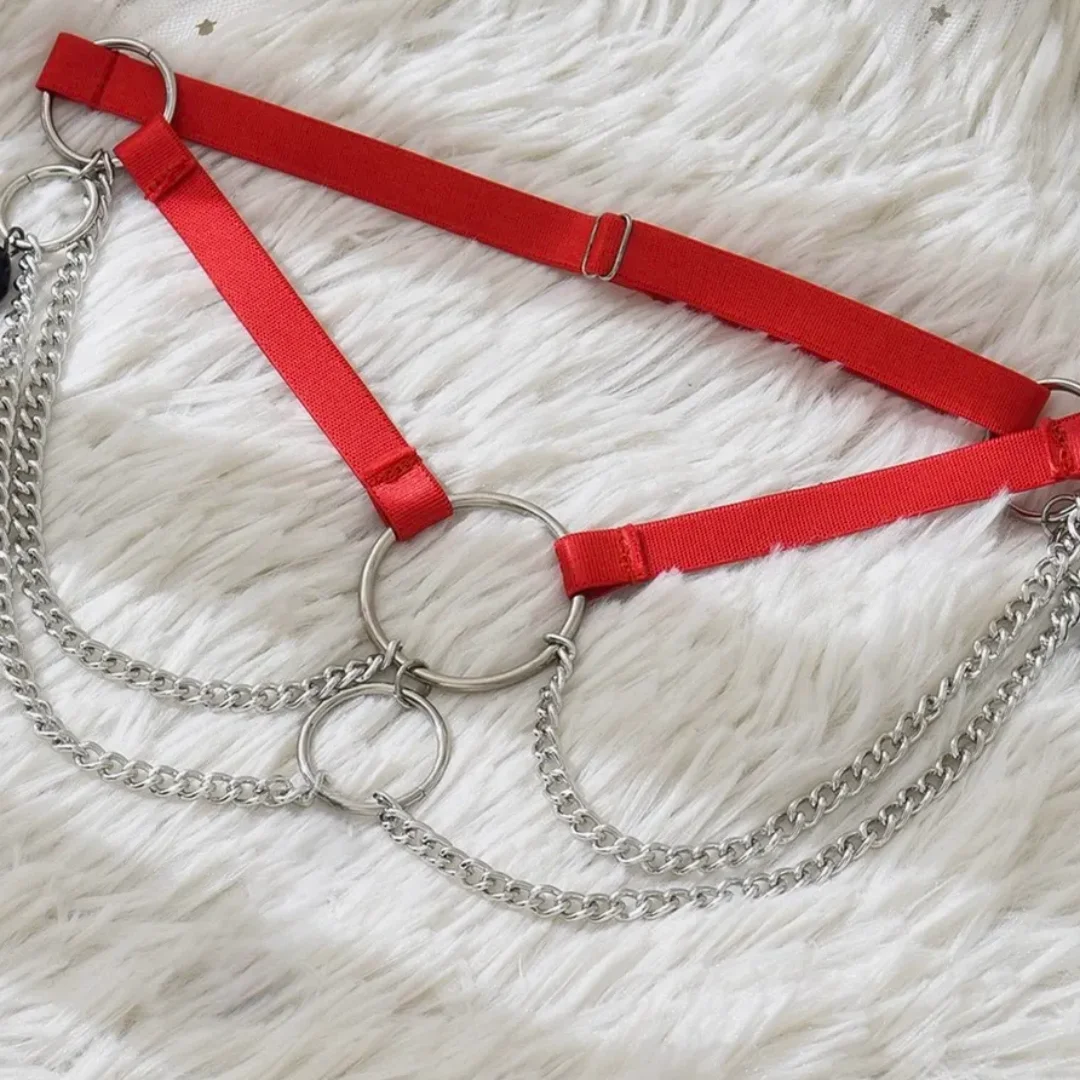 شريط مرن أسود من الدانتيل على الساق الفخذ سلسلة للنساء بيكيني الصيف مهرجان حفلة الجسم حزام الأربعاء اكسسوارات هدية