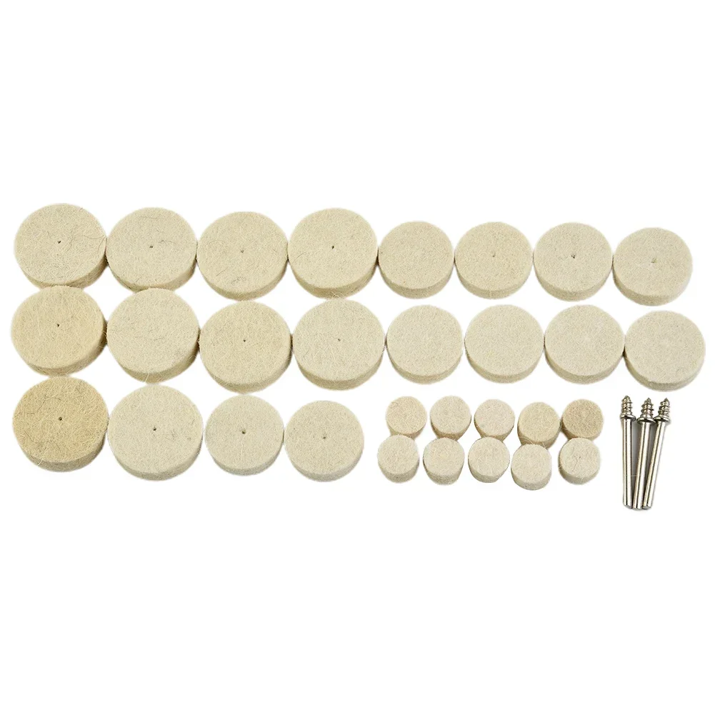 33pcs Buffing Wheel Kit Include Polishing Wheel Wool Felt Connecting Rod Rotary Tool Accessories For Cleaning Polishing