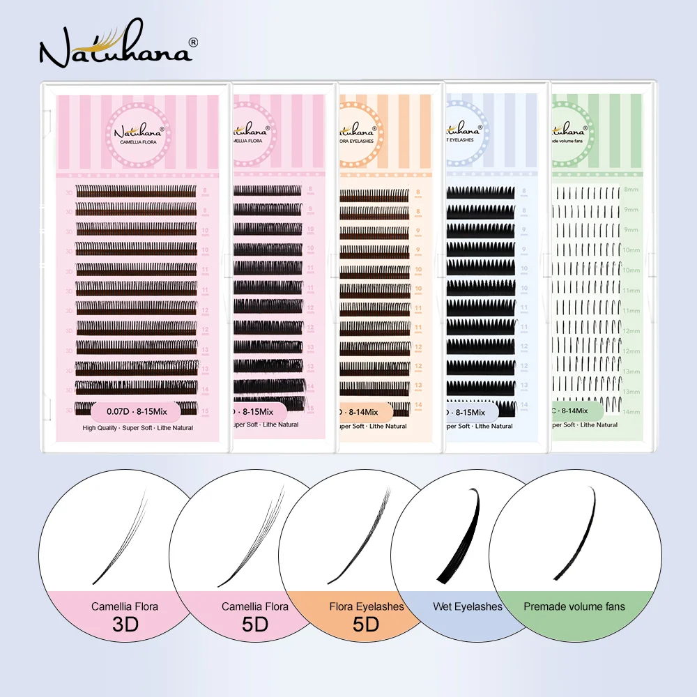 Eyelash Extension Wet Look - ナチュハナ ウェットルック スパイキーまつげエクステ 3D 5D カメリア