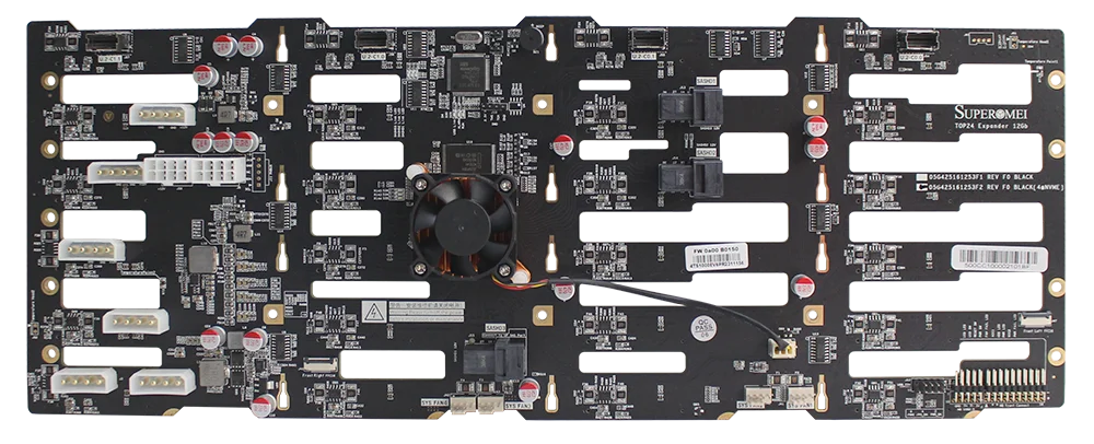 

24 ports HDD 12GB Mini SAS expander backplane for our 4U 24Bays hotswap chassis