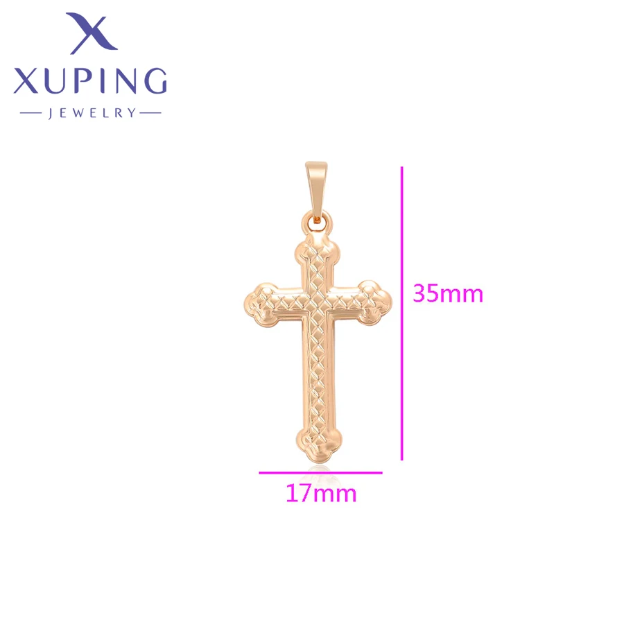 Xuping Jewelry New Arrival Charm Cross Pendant Necklace of Gold Color Women Exquisite Gift X000838853