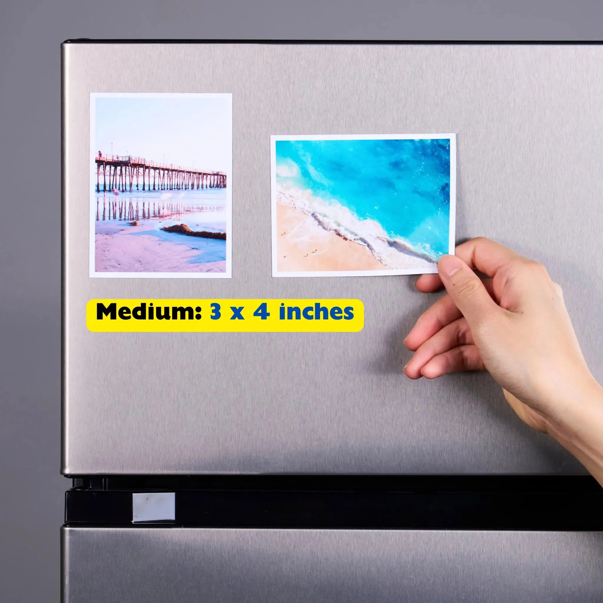 Personalisieren Sie Kühlschrankmagnete mit weißem Rahmen, Hochzeitsgeschenk, Erinnerung, individueller Retro-Magnetaufkleber, Geschenkdekoration, 4 Größen – Detail 4
