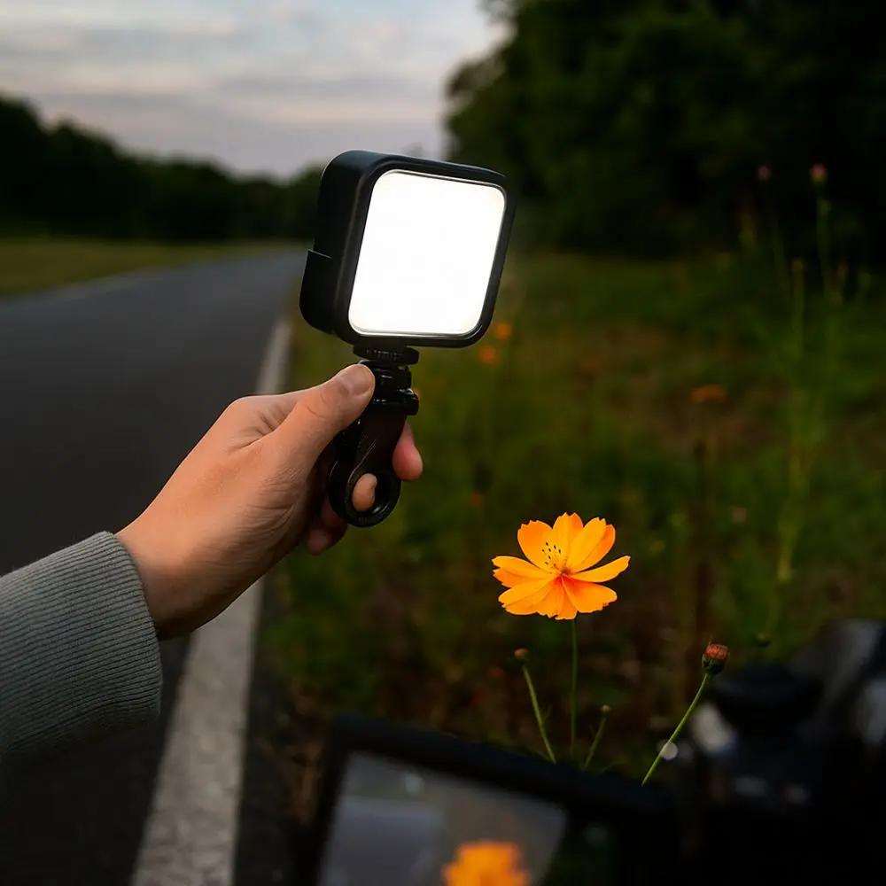 Portable Selfie Fill Light RGB Three-color Handheld LED Video Light Adjustable with Clamp Phone Fill Light Mobile Phone