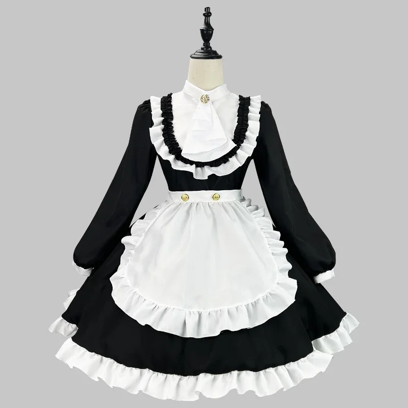 British Nobility Apron Maid Cosplay Costume Sissy Cross Dessing Classic Waitress Anime Party Dress Japanese Kawaii Clothing 2024