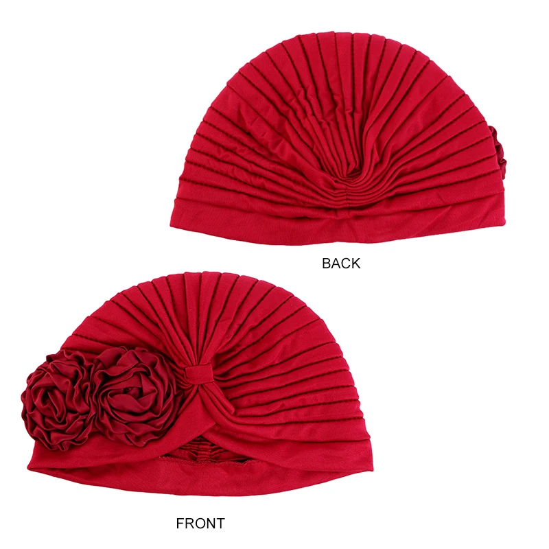 Muslim Fashion Flower Hijab Turban Ethnic Islamic Women Beanie Hat Hair Loss Chemo Headwear Head Wrap Cap Trendy Ladies Bandana - view 3