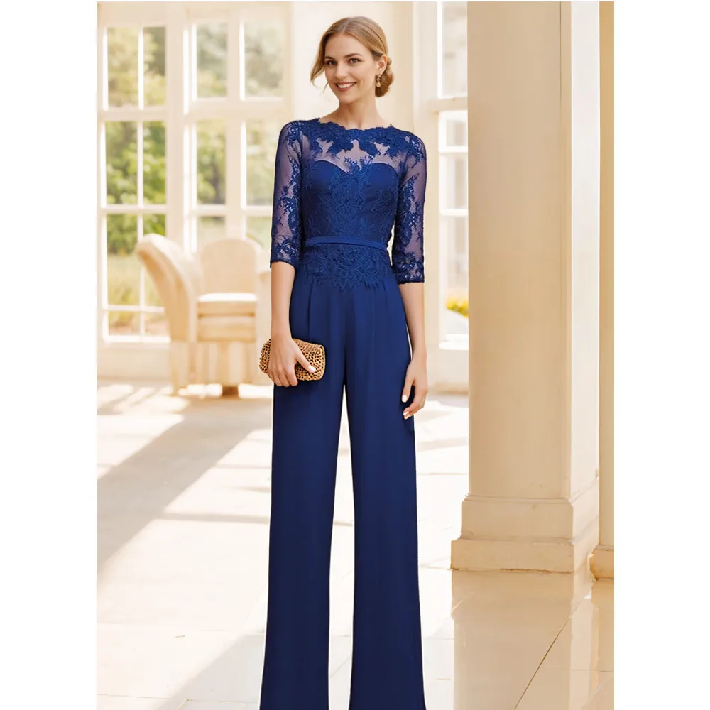 

Evening Mother of The Bride Dress Women Long Chiffon Jumpsuit Elegant Party Dresses for Women 2024 Prom Cocktail Gown Newest