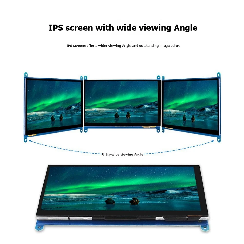 newA10R For 5 4 3 B+ 7 Inch Touch Screen 1024x600 IPS Display Full Fit -Compatible Interface Monitor