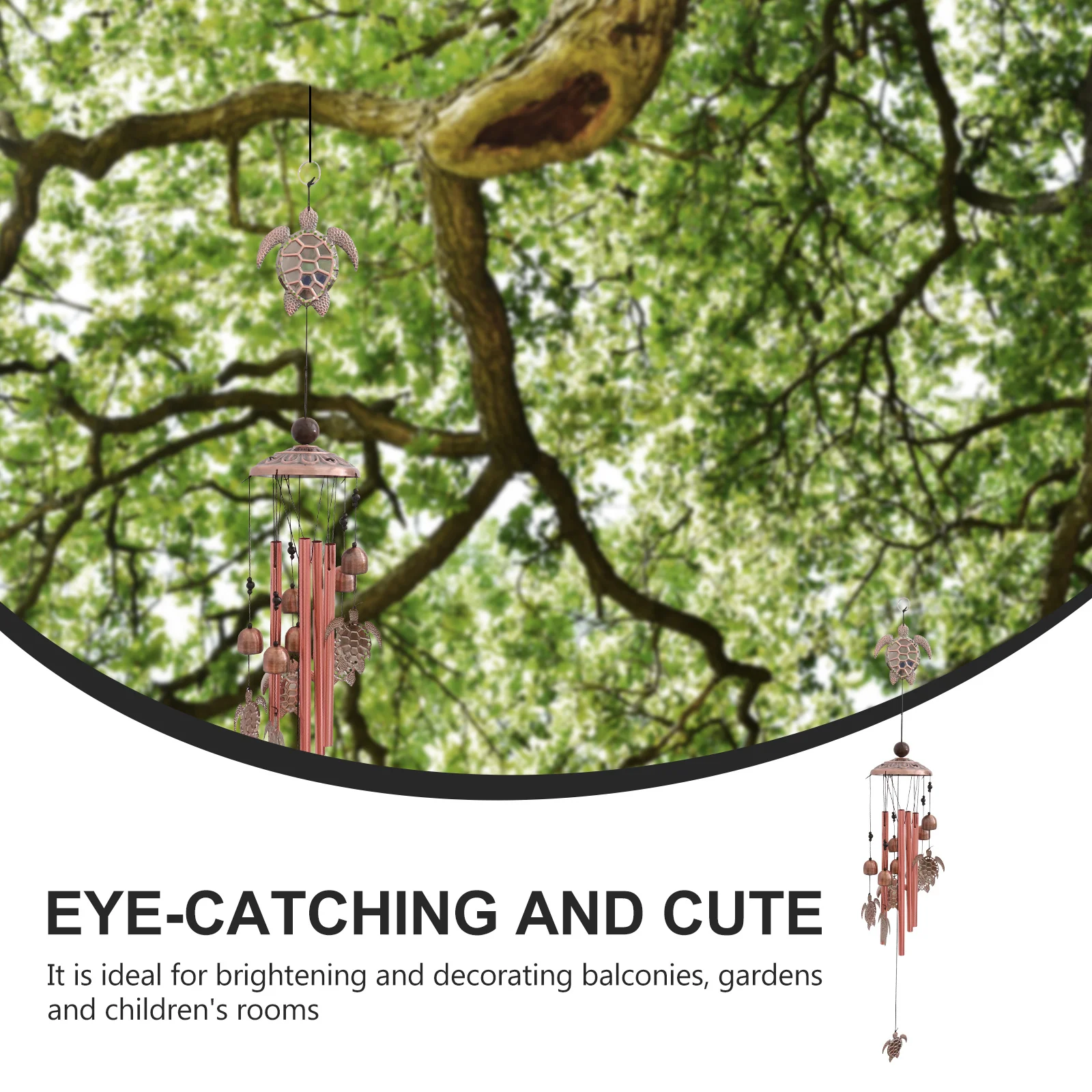 

1pc Metal Wind Chime Durable Outdoor Garden Decoration Turtle Design Hanging Pendant For Yard Fence Terrace Balcony Wind Bell