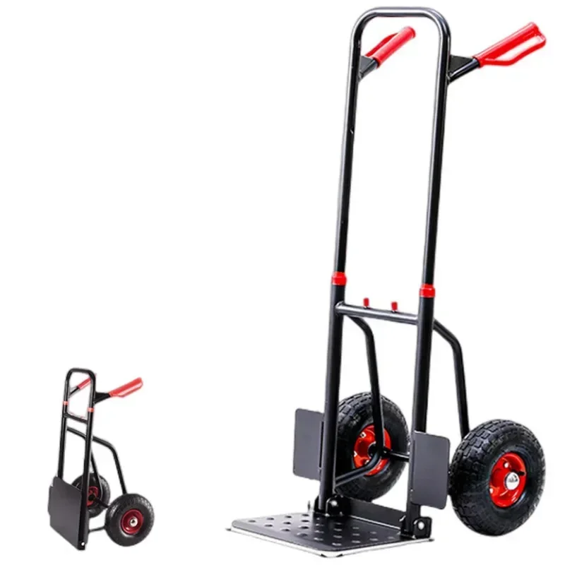 

New Two-wheeled Cart Tiger Car Cargo Removal Truck Heavy King Trailer Flat Pull Truck Hand Pull Car Small Cart Big Wheel