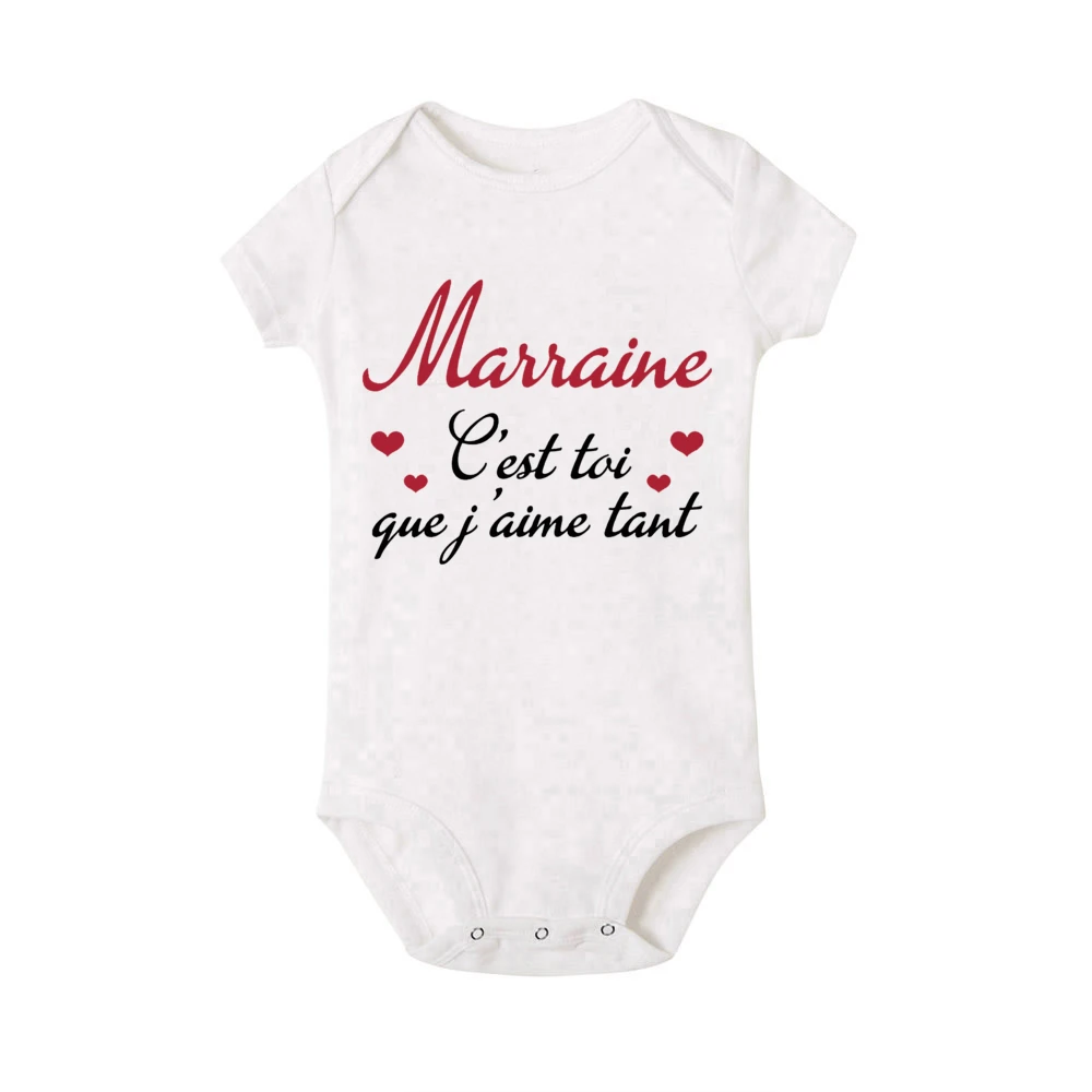 French Print Baby Bodysuit Newborn Ask for Godmother Baptism Clothes Do You Want To Be My Adored Godmother for Life Baby Romper