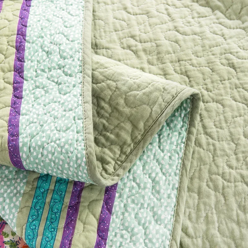 Floral Patchwork Cotton Quilt Set 3PCS Bedspread on the Bed King Queen Size Coverlet Summer Quilted Blanket for Bed Comforter