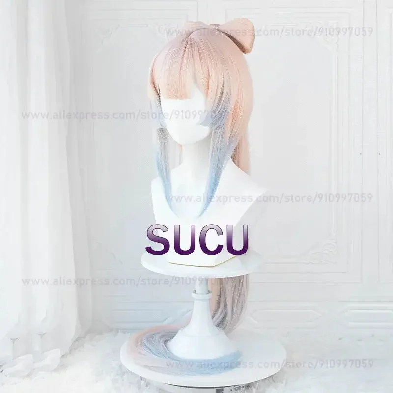 qq28Game Genshin Impact Kokomi Cosplay Wig Anime120cm Long Gradient Mixed Color Wigs Heat Resistant Synthetic Hair - view 3