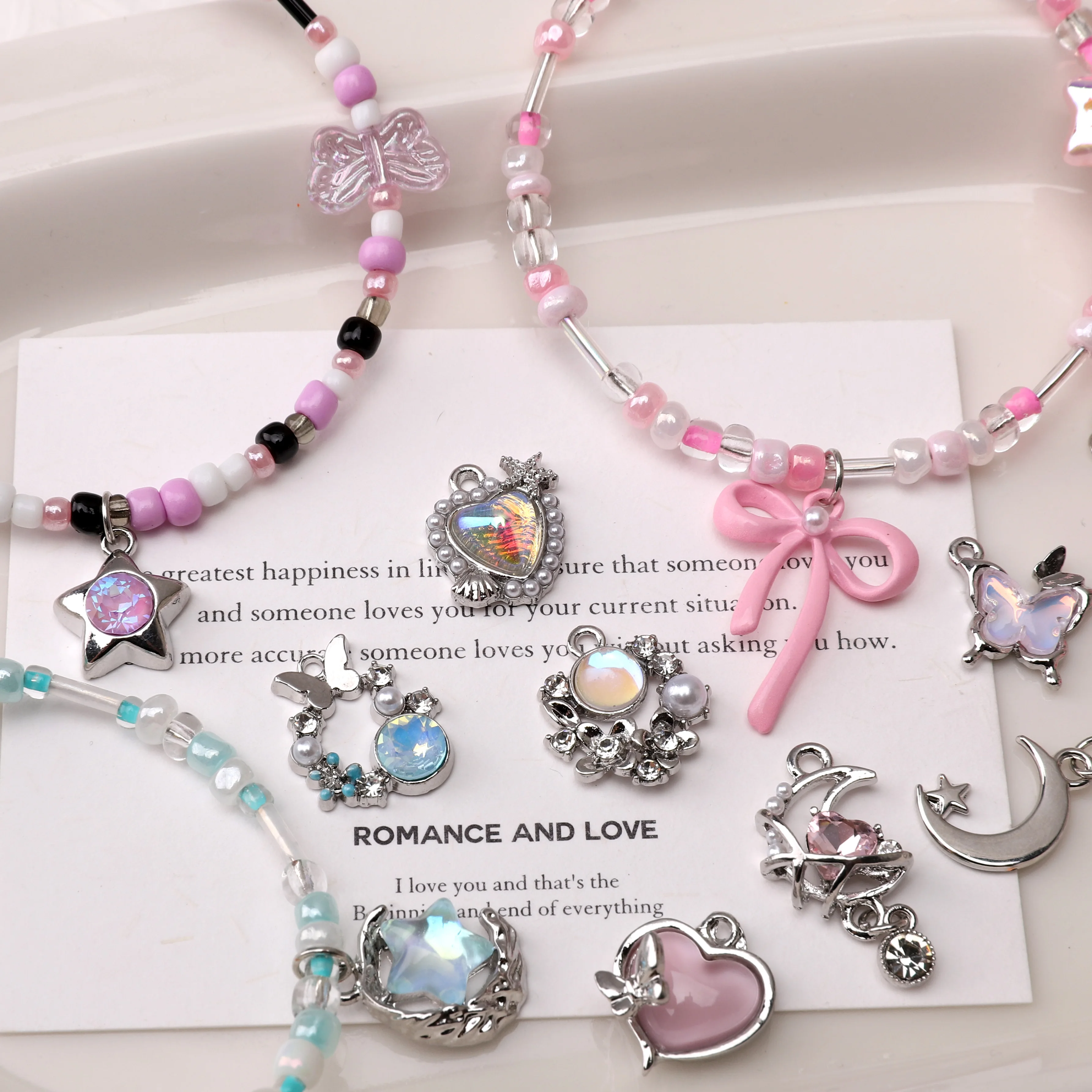 1Pc Multiple Designs Alloy Pendants Butterfly/Heart/Moon/Tail of Fish/Bow Shape Metal Charms For Jewelry DIY Making Findings