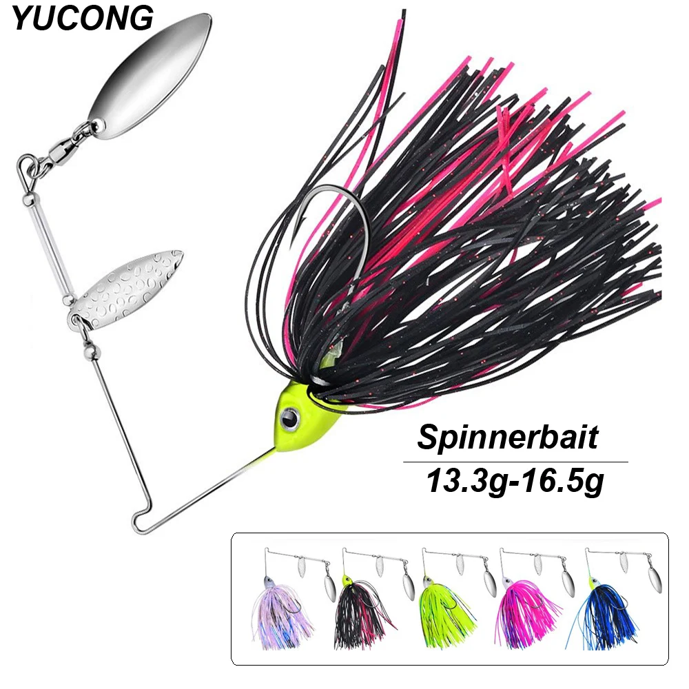 YUCONG 1pcs Spinner Bait 13.3g-16.5g Metal Lure Hard Fishing Wobbler Spinnerbait With Sequin Trolling leurre duro cebo Weedless