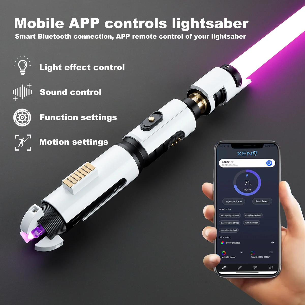 JoyaceSaber Pixel Lightsaber Pathfinder saber Metal Handle xenoPixel Light Sabers Heavy Dueling  With sound effects Laser Sword