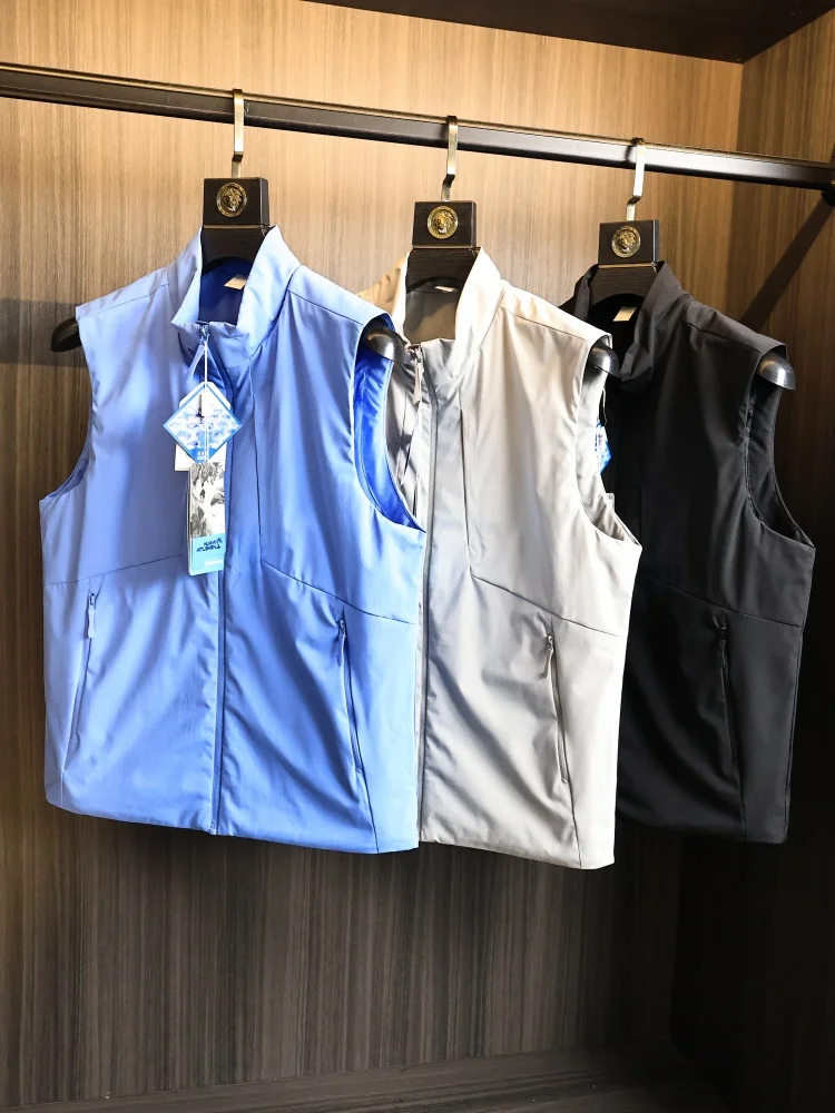 

Мужской легкий теплый хлопковый жилет на молнии, модный, осенне-зимний, из полиэфирного волокна, приталенный крой