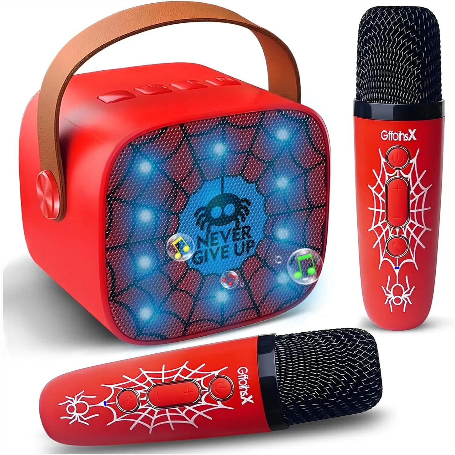 

Портативная караоке-система с Bluetooth для детей, с беспроводными микрофонами, LED-динамиком, игрушка для пения и подарок для вечеринок, для детей от 3 до 12 лет