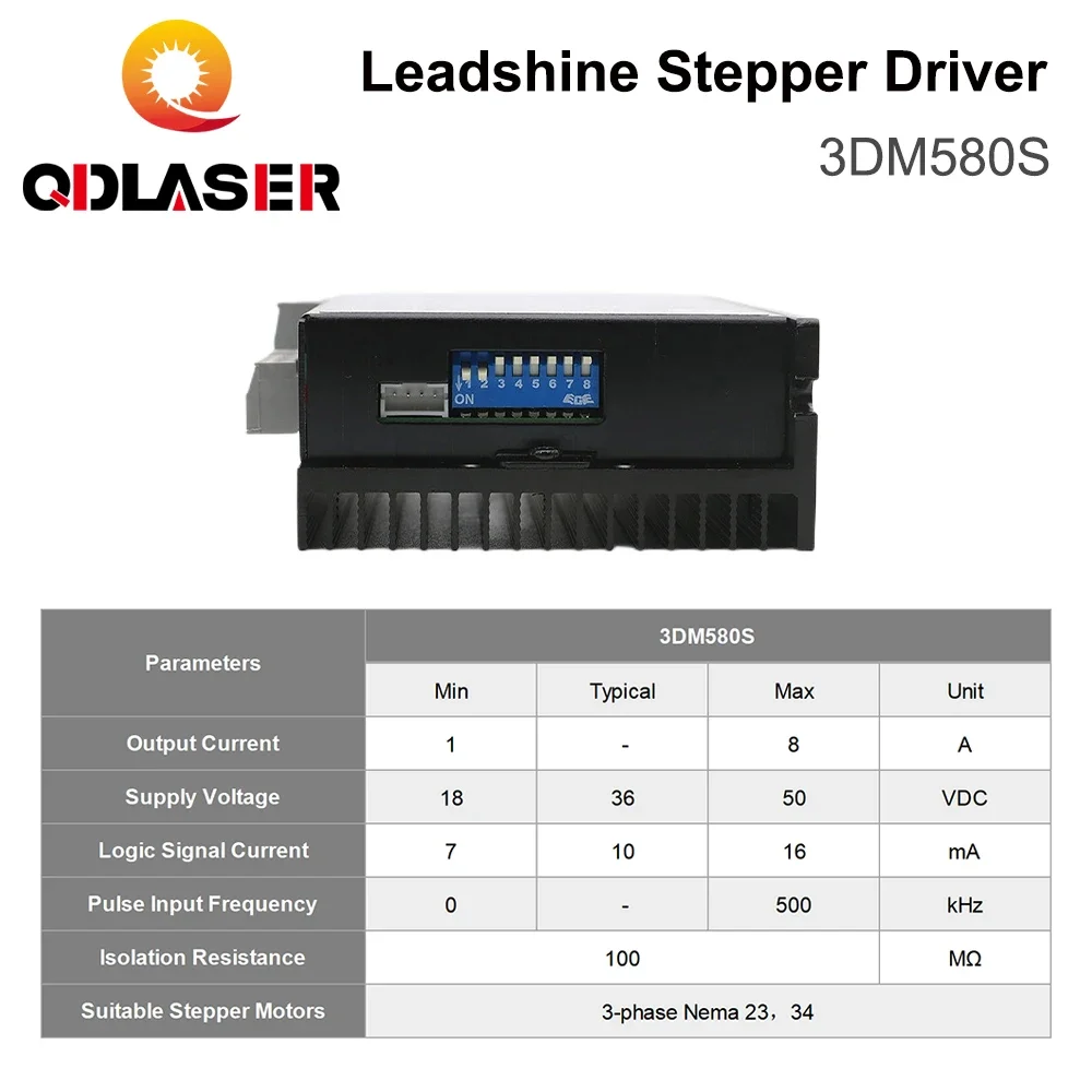 QDLASER Leadshine Driver motore passo-passo 3DM580 3 fasi 18-50VDC 1.0-8.0A Aggiornamento 3DM580 per macchina per incisione taglio laser CO2