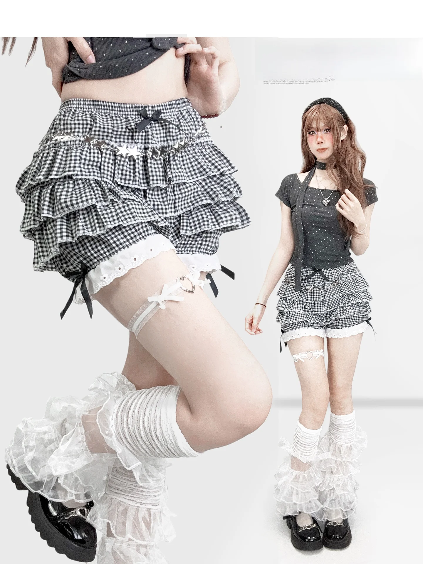 

Летняя многослойная юбка в горошек для женщин, пышная плиссированная юбка с узлом и цветочным декором, повседневная одежда в стиле принцесс