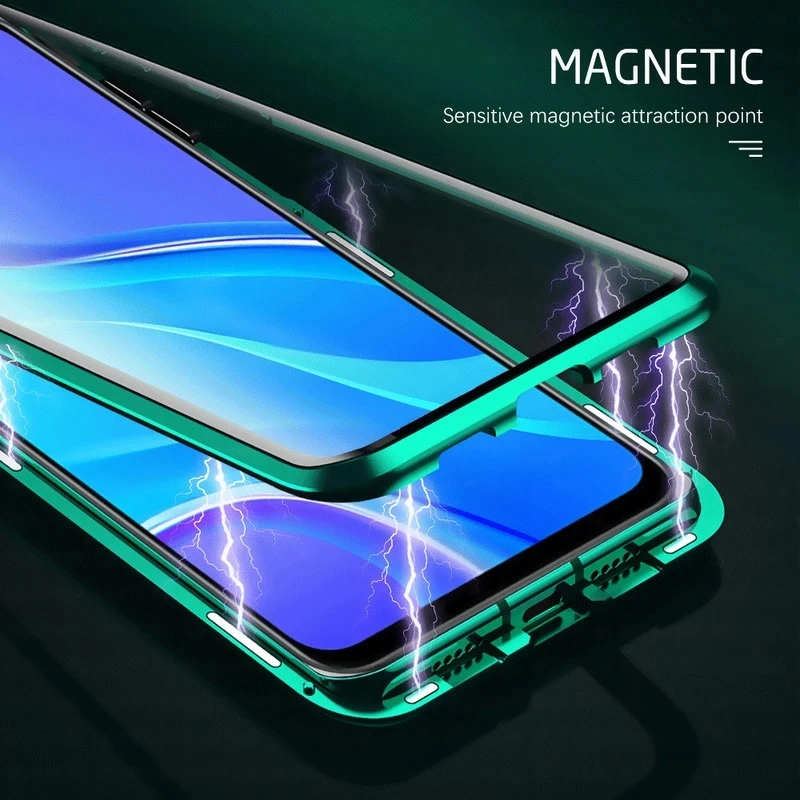 Nuova copertura del metallo per Huawei Nova 9 5G caso di vibrazione magnetica per Huawei Nova 9 casi doppio vetro Nova9 Coque Funda NAM-AL00 NAM-LX9