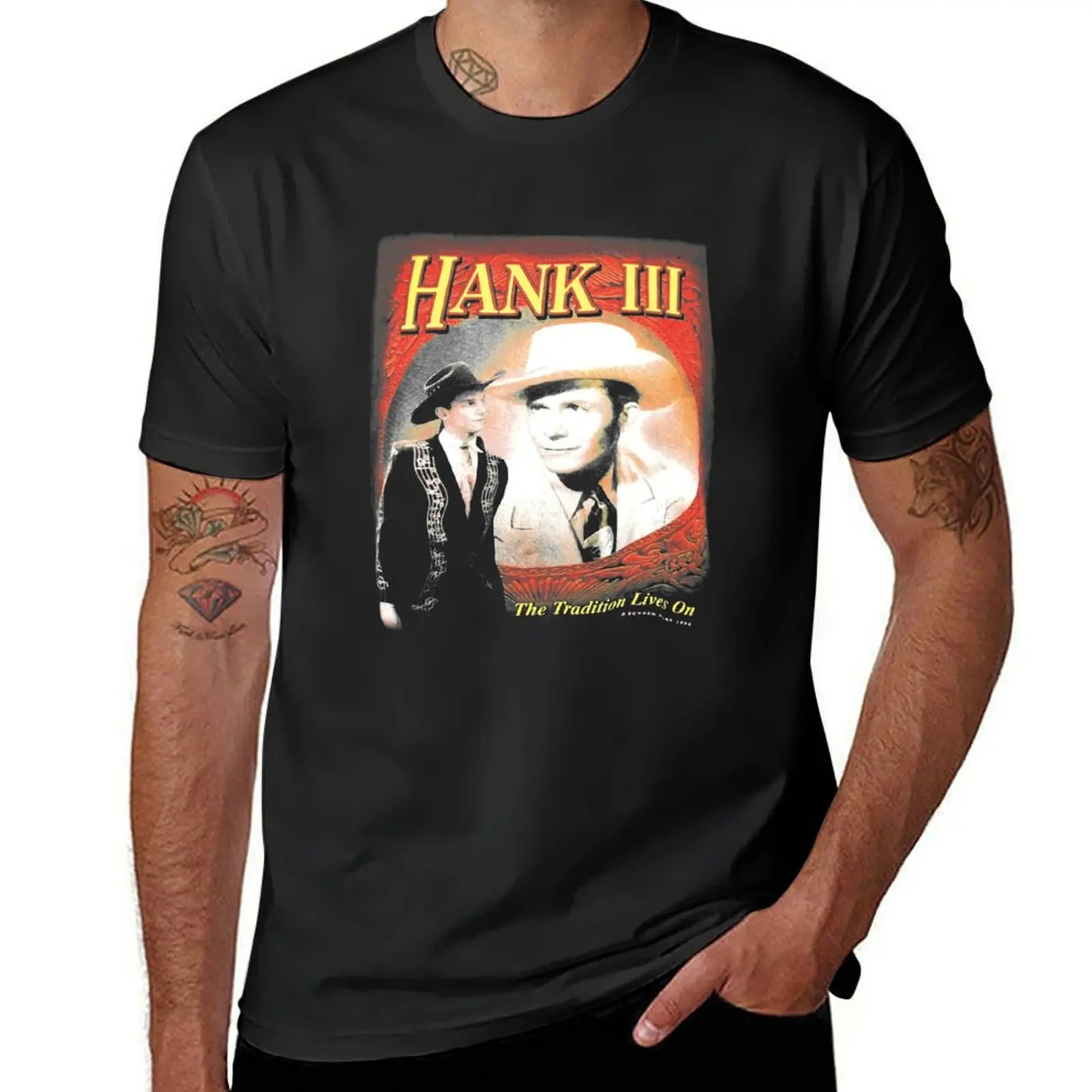 

Vintage Hank Williams III Debut Risin T-Shirt kawaii clothes anime figures Luxury man shirts graphic tee mens white t shirts