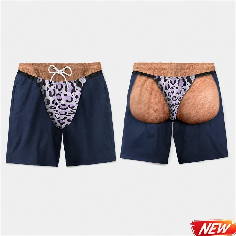 Lustige Badehose für Männer 3D-Druck Leopardenmuster Kunstleder Sommer Urlaub Strandshorts Hawaiianisches Reisegeschenk für Männer Surfbrettshorts – Detail 30