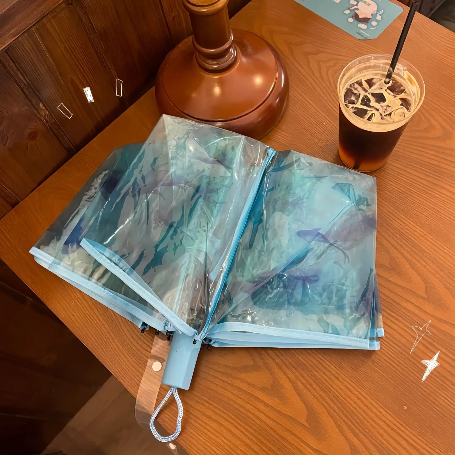 Anime Love and Deepspace Rafayel Attribute Cosplay Cartoon Cute Transparent Umbrella Sturdy And Wind Resistant Birthday Gift