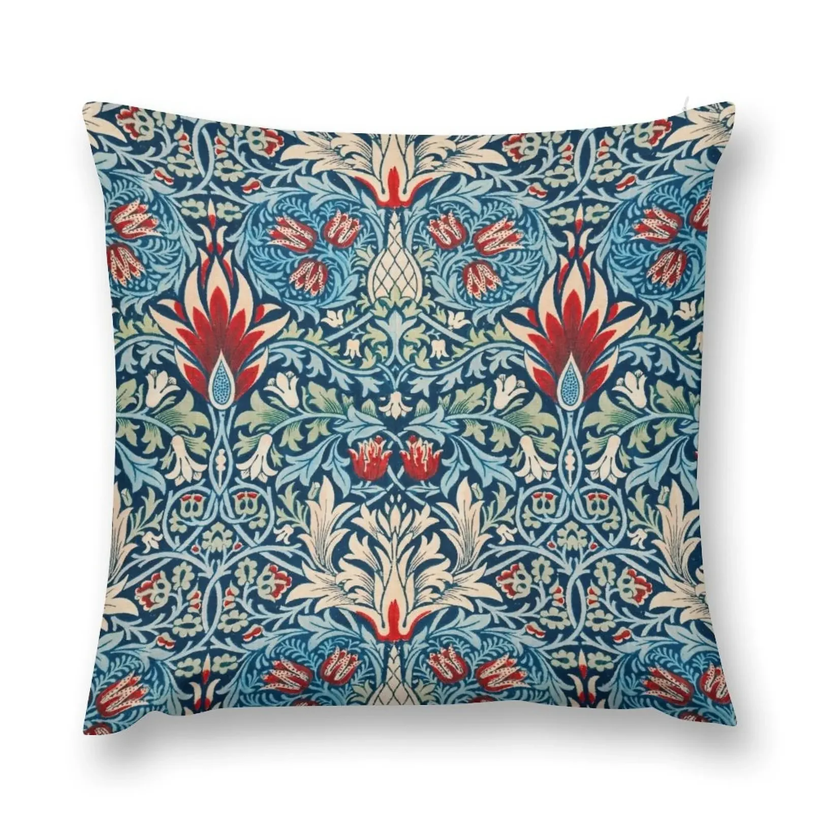 

Snakeshead Pattern by William Morris original blue Throw Pillow Sofa Cushions Covers Christmas Pillows pillow