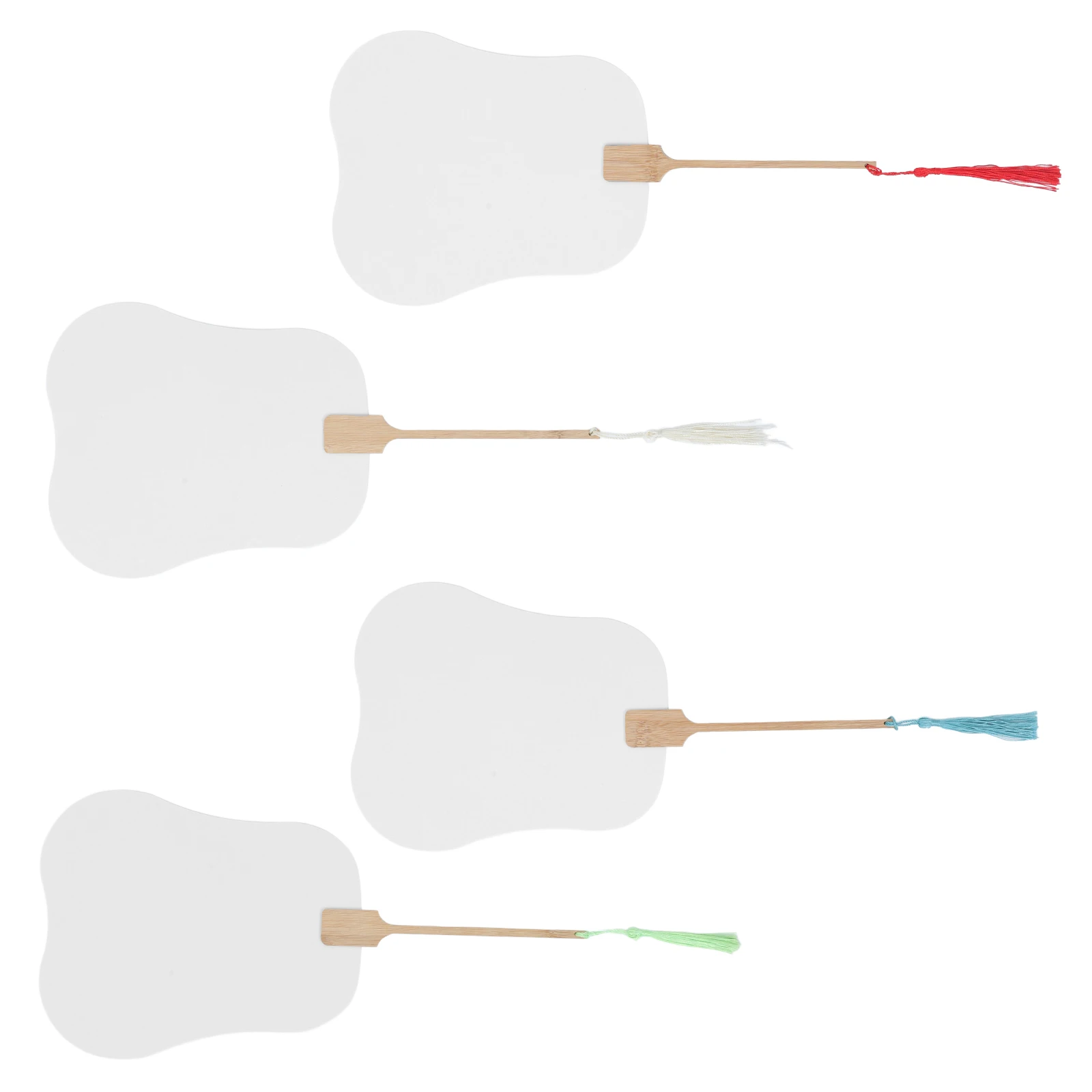 

4pcs Rice Paper Fans Double Sided Thickened Blank DIY H held Graffiti Fans for Painting Calligraphy Art Projects